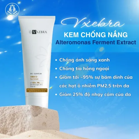 Sữa rửa mặt + kem chống nắng thiên nhiên, lành tính, dịu nhẹ với  mọi làn da VXEBRA. Công nghê hiện đại, Thành phần độc quyền