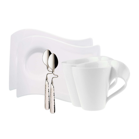 Set uốSet uống trà hoặc cafe 6 món Villeroy-Boch gồm 2 cốc, 2 thìa, 2 đĩa có hộp làm quàng trà hoặc cafe 6 món Villeroy-Boch gồm 2 cốc, 2 thìa, 2 đĩa có hộp làm quà
