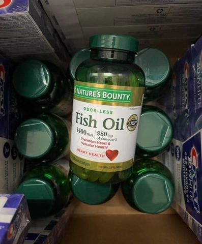 Viên Uống Dầu Cá Nature's Bounty Fish Oil 1400mg - 130 Viên Hỗ Trợ Tim Mạch, Tăng Cường Trí Não - Dễ Uống, Không Mùi 648005