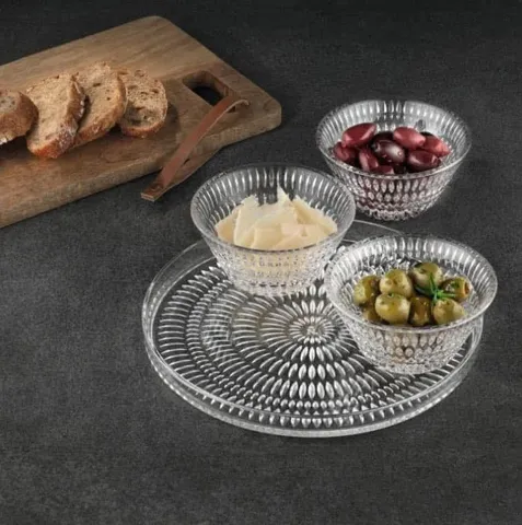 Bộ 3 Bát Và Đĩa Pha Lê Nachtmann Ethno 105766 Bát Ø11cm, Đĩa Ø22cm