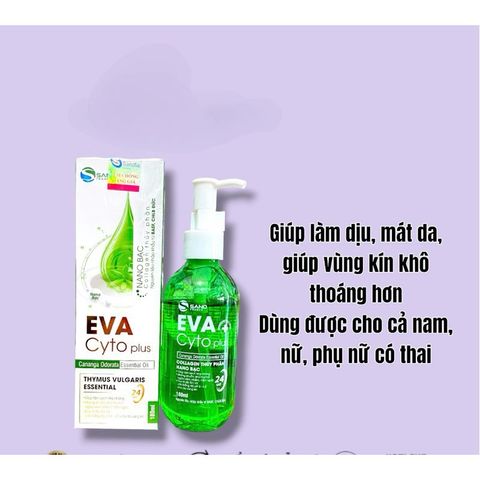 Dung dịch vệ sinh phụ nữ EVA Cyto Plus dùng cho nam,nữ và phụ nữ có thai(Chai 100ml)