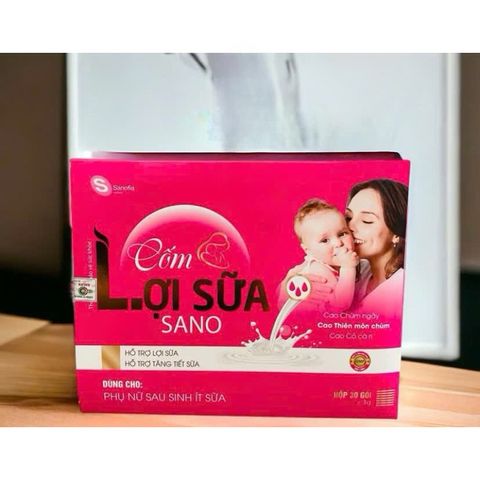 Cốm lợi sữa SANO tăng tiết sữa cho phụ nữ sau sinh (Hộp/30gói)tặng khẩu trang cho bé