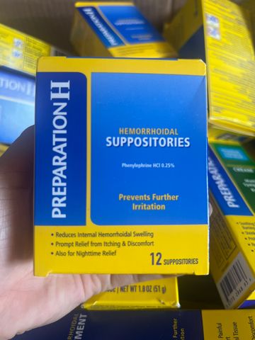 Viên trĩ Preparation H dạng đặt 12
