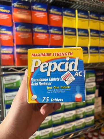 Viên ợ nóng, trào ngược Maxium strength Pepcid AC 20mg 50v/75v