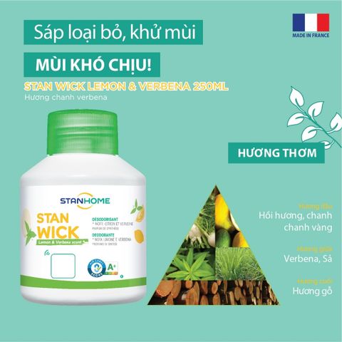 Sáp Thơm Khử Mùi Stanhome StanWick 250ml - Hương Biển Tươi Mát, Chanh Thơm, Hoa Tinh Tế - Đem Hương Xanh Ngập Tràn Không Gian Sống
