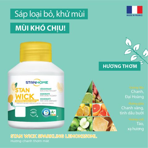 Sáp Thơm Khử Mùi Stanhome StanWick 250ml - Hương Biển Tươi Mát, Chanh Thơm, Hoa Tinh Tế - Đem Hương Xanh Ngập Tràn Không Gian Sống