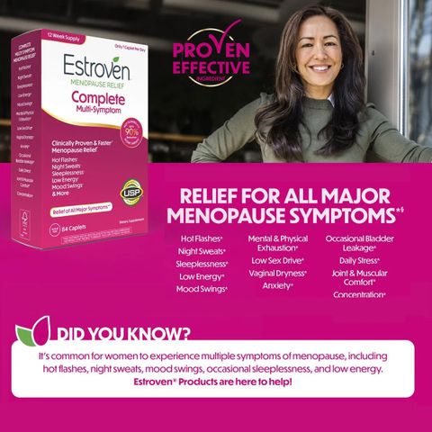 Cân bằng nội tiết tố cho phụ nữ tiền mãn kinh Estroven Complete Multi-Symptom Menopause Relief 84 Caplets 648470