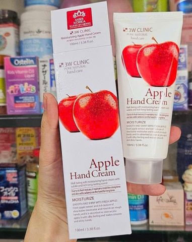 Kem Dưỡng Da Tay 3W Clinic Apple 100ml - Giúp Mềm Mại và Bảo Vệ Da Tay, Sản Phẩm Chăm Sóc Cơ Thể Chất Lượng