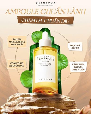 Serum Rau Má Skin1004 Ampoule 55ml - Chống Mụn Và Phục Hồi Da - Serum Dưỡng Ẩm Chất Lượng 