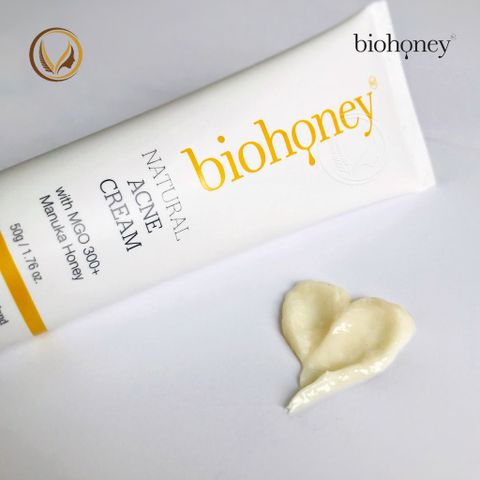 Kem loại bỏ mụn, giảm thâm mụn mật ong manuka Biohoney Natural Acne Cream 50g