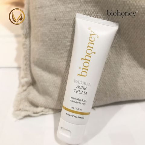 Kem loại bỏ mụn, giảm thâm mụn mật ong manuka Biohoney Natural Acne Cream 50g