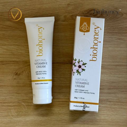 Kem bổ sung vitamin E Biohoney Natural Vitamin E Cream 50g - Nhập khẩu chính hãng New Zealand