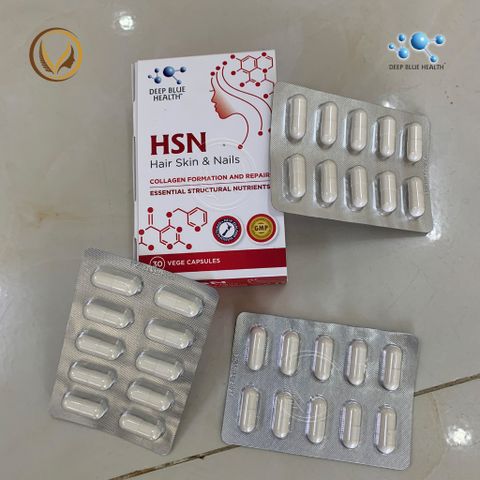 Viên uống mọc tóc, dưỡng móng, giảm mụn Deep Blue Health HSN Hair Skin & Nails 60 viên