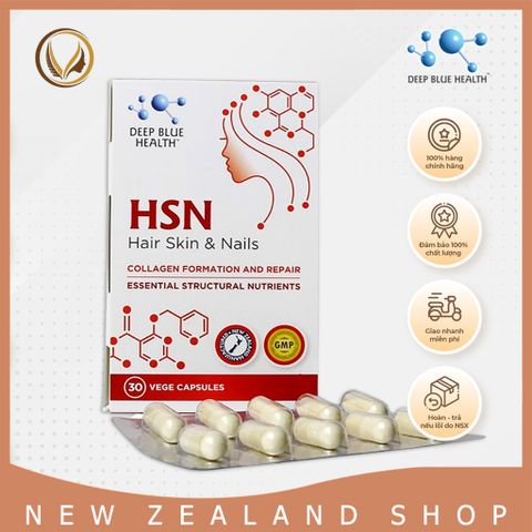 Viên uống mọc tóc, dưỡng móng, giảm mụn Deep Blue Health HSN Hair Skin & Nails 60 viên