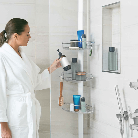 Giá treo dụng cụ nhà tắm loại chống sàn & trần Simplehuman