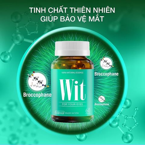 Viên uống Wit giúp tăng cường thị lực, giảm mờ mỏi mắt hộp 60 Viên