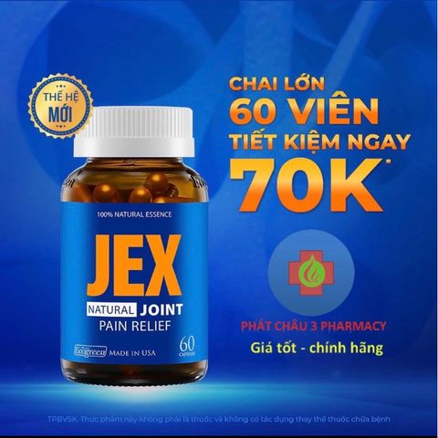 Viên uống JEX Thế Hệ Mới hỗ trợ tăng cường tái tạo sụn và xương khớp hộp 60 viên