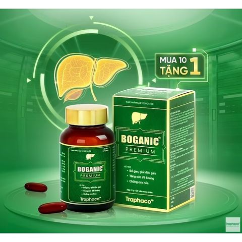 BOGANIC PREMIUM TRAPHACO hỗ trợ Bổ Gan, Giải Độc Gan, Tăng Sức Đề Kháng, Chống Oxy Hóa hộp 30 Viên