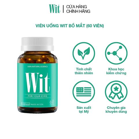 Viên uống Wit giúp tăng cường thị lực, giảm mờ mỏi mắt hộp 60 Viên