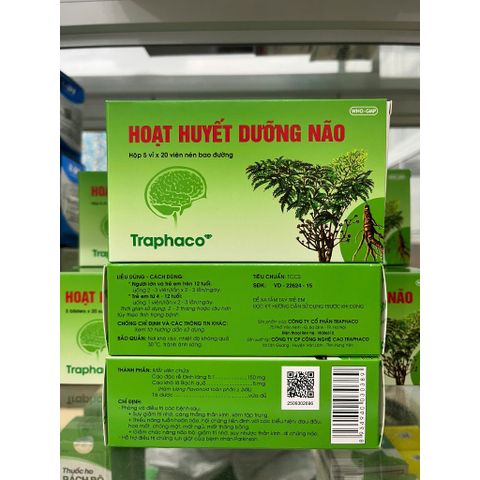 Viên uống Hoạt huyết dưỡng não Traphaco hỗ trợ hồi phục chức năng não bộ, hội chứng tiền đình