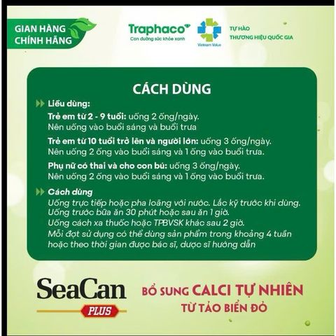 Viên uống SeaCan Traphaco hỗ trợ Bổ Sung Canxi tự nhiên  giúp xương chắc khỏe
