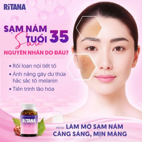 [Đầy đủ tem tích điểm] Viên uống RITANA - Trắng da mờ sạm nám hộp 60 Viên & Hộp 30 Viên