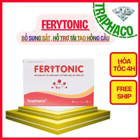 FERITONIC Traphaco Bổ Sung Sắt Cho Bé Và Mẹ Bầu,Giảm Nguy Cơ Thiếu Máu,Tái Tạo Hồng Cầu 2 Vỉ x10 Ống