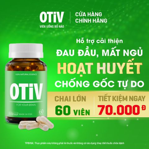 Viên uống OTIV cải Thiện Đau Đầu, Mất Ngủ, Hoạt Huyết Não hộp 60 viên