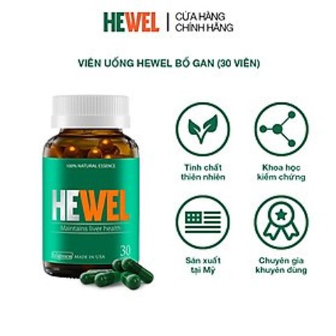 Viên uống HEWEL - hỗ trợ tăng khả năng thải độc, bảo vệ gan trước các tác nhân gây hại hộp 30 viên 649100