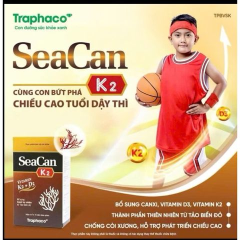 Viên uống SeaCan Traphaco hỗ trợ Bổ Sung Canxi tự nhiên  giúp xương chắc khỏe