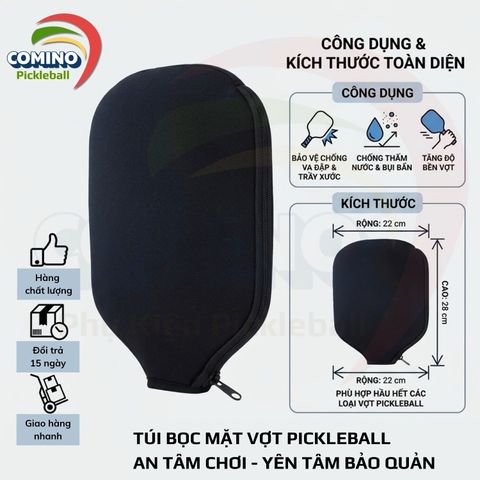 Túi đựng vợt pickleball Quốc Việt sports vải nỉ chống trầy xước mặt vợt, đường may đẹp