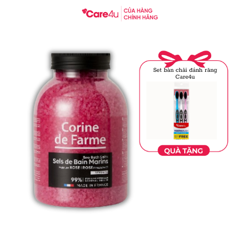 Muối tắm Corine de Farme - Hương Hoa Hồng 1.3Kg - Chăm sóc da, Thư giãn, Giảm stress, Đặc biệt cho mọi loại da