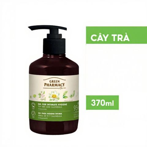 (Cây Trà) Dung dịch vệ sinh phụ nữ dạng gel Green Pharmacy Gel For Intimate Hygiene  lành tính dịu nhẹ 370ml - Màu Xanh Lá