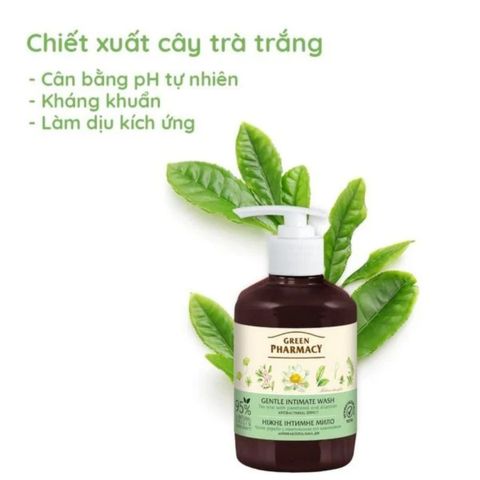 (Cây Trà) Dung dịch vệ sinh phụ nữ dạng gel Green Pharmacy Gel For Intimate Hygiene  lành tính dịu nhẹ 370ml - Màu Xanh Lá 647629