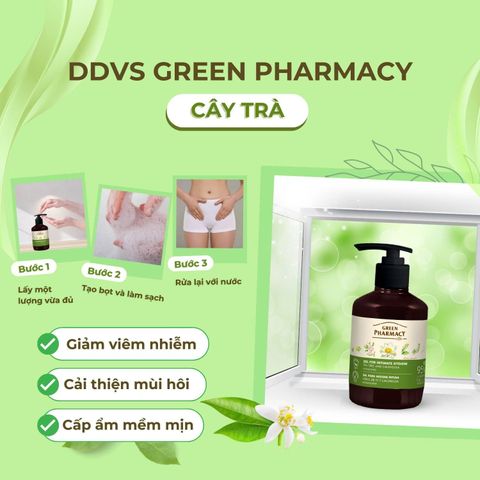 (Cây Trà) Dung dịch vệ sinh phụ nữ dạng gel Green Pharmacy Gel For Intimate Hygiene  lành tính dịu nhẹ 370ml - Màu Xanh Lá 647629