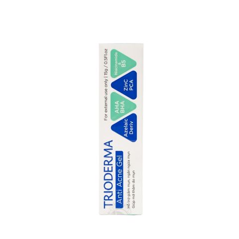Gel chấm mụn Trioderma  Anti Acne Gel hỗ trợ giảm mụn, mờ thâm dạng tuýp 15g