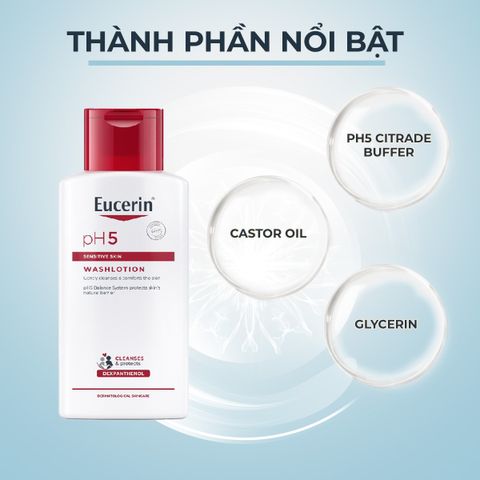 Eucerin Sữa Tắm Và Rửa Mặt Dành Cho Da Nhạy Cảm pH5 Washlotion 200ml 647645