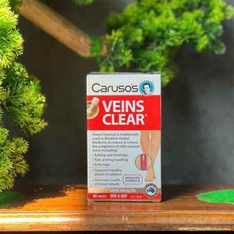 Viên uống hỗ trợ cho người giãn tĩnh mạch Caruso's Natural Health Veins Clear 60 viên 649334