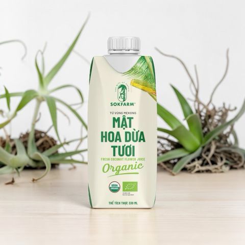 Mật hoa dừa tươi organic Sokfarm 330ml - Fresh Coconut Flower Juice - hàng Việt. 649397
