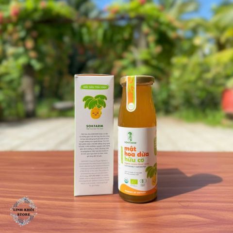 Mật hoa dừa hữu cơ Sokfarm 250g dùng được cho bé ăn dặm - Organic coconut flowers nectar - hàng Việt. 649398