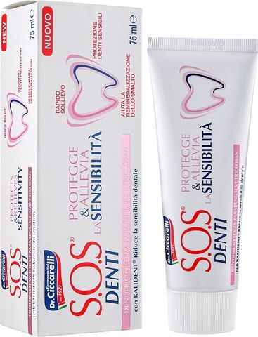 Kem đánh răng giảm ê buốt, chăm sóc răng nhạy cảm Dr Ciccarelli S.O.S DENTI Sensitivity Toothpaste 75ml chính hãng