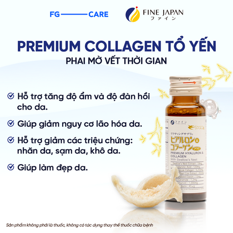 Nước Uống Collagen Yến Sào Fine Japan Hyaluron Premium - Làm Đẹp Da, Mờ Vết Nám, Tái Tạo Sắc Đẹp, Tăng Cường Sức Khỏe Từ Thiên Nhiên