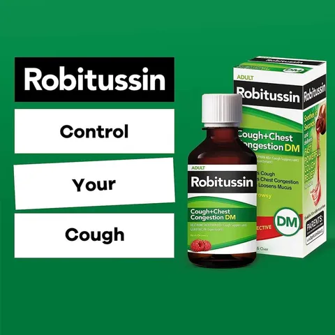 Siro giảm ho, đau ngực Robitussin Cough+Chest Congestion DM 237ml