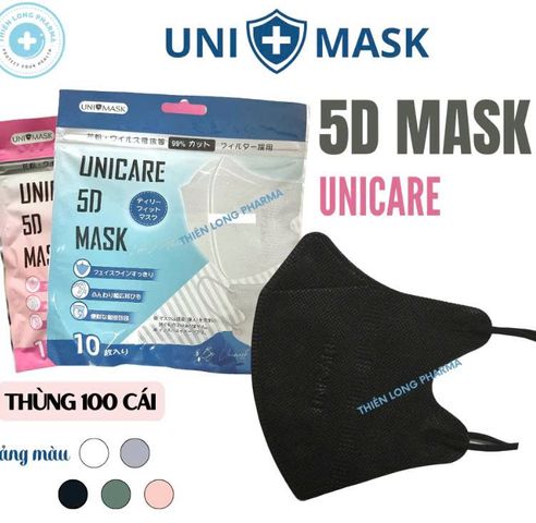 [Thùng 200Cái] Khẩu trang 5D Uni Mask 3 lớp kháng khuẩn hàng chính hãng công ty