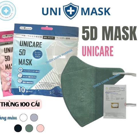 [Thùng 200Cái] Khẩu trang 5D Uni Mask 3 lớp kháng khuẩn hàng chính hãng công ty
