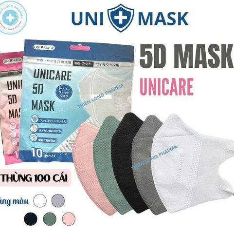 [Thùng 200Cái] Khẩu trang 5D Uni Mask 3 lớp kháng khuẩn hàng chính hãng công ty