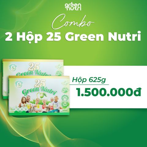 Sữa Hạt Ngũ Cốc 25 Green Nutri - Combo 2 Hộp 625Gr Chứa Tảo Xoắn Spirulina, Tốt Cho Sức Khỏe, Thanh Lọc Cơ Thể