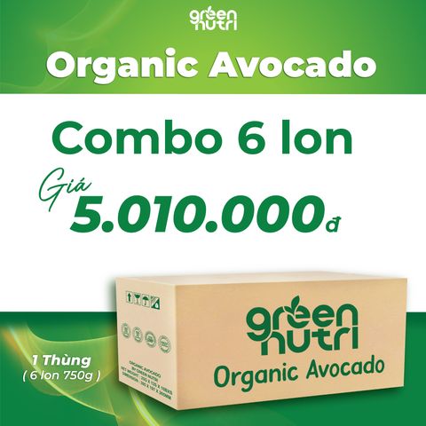 Combo 6 Lon 750Gr Organic Avocado - Sữa Hạt Ngũ Cốc Vị Bơ Chứa BCAAs Hỗ Trợ Khối Cơ
