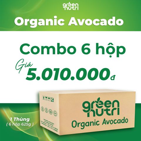 Combo 6 Hộp Gói 625Gr Organic Avocado - Sữa Hạt Ngũ Cốc Vị Bơ Chứa BCAAs Hỗ Trợ Khối Cơ