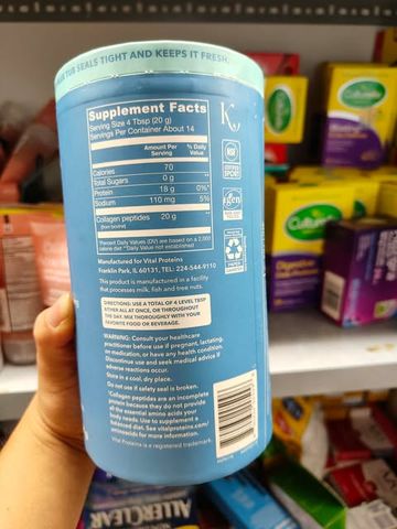 Collagen thủy phân Vital Proteins Collagen Peptides Unflavored 284g